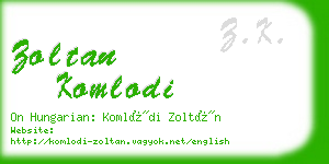 zoltan komlodi business card